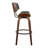 Lombardi 30" Mid-Century Modern Fixed-Height Barstool With Swivel In Walnut Wood And Grey Faux Leather With Round Black Metal Footrest By Lumisource - Set Of 2-1663045108-1663045110