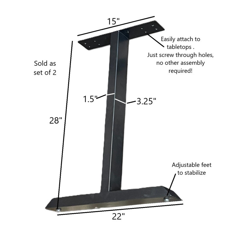 Simple T Base, 28" Set Of 2