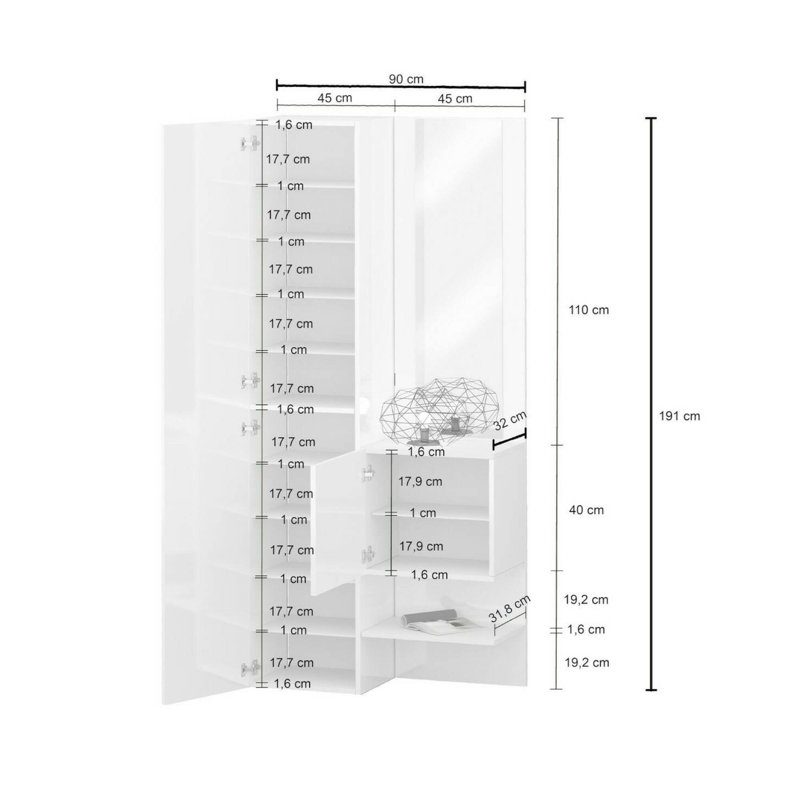 Dcristant 1 Door Manufactured Wood Wardrobe