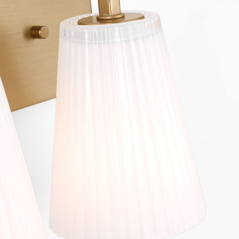 Meuble-lavabo moyen Upson de Génération Éclairage , H 7,75 po x l 12 po x P 6,25 po, Deux lumières, Laiton satiné