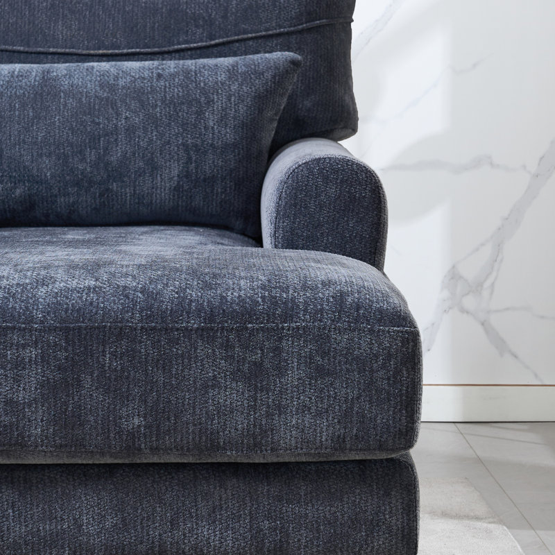 Chaise longue rembourrée L 51,55 po, Bleu