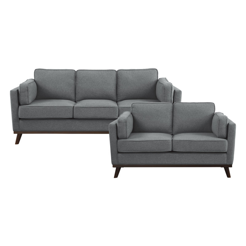 Currence 2 - Piece Living Room Set, Linen Blend Gray