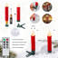 Paquet de 20 bougies effilochées à DEL rouge sans flamme pour arbre de Noël / fenêtre, blanc chaud scintillant de 3,5 po-2056849709