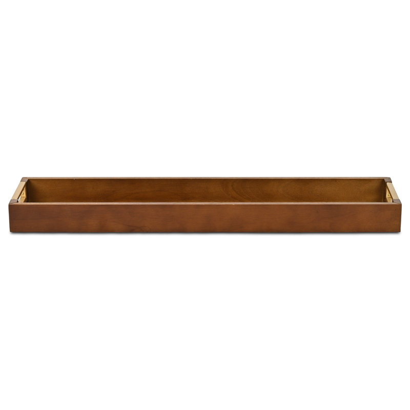 Plateau décoratif mince en bois Nyssa, L 24 po x P 6,25 po x H 1,75 po, Brun