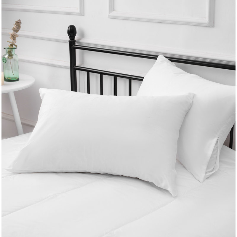  Cotton Blend Zipper Pillow Protector, Queen