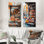 Orange et gris, desserts Macaroon Bar I - Dessert, ensemble de 2 reproductions d'art mural en métal