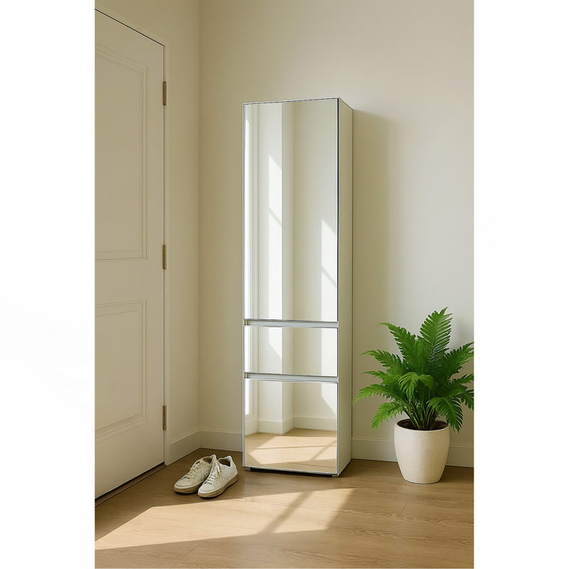 Système de placard modulaire en bois avec miroir Elise