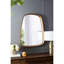 Miroir mural de 27 po x 37 po avec cadre en bois pour la maison - Convient au salon, à la salle de bain, au vestibule, à l'élégance minimaliste de la salle de bain et au rebord courbé