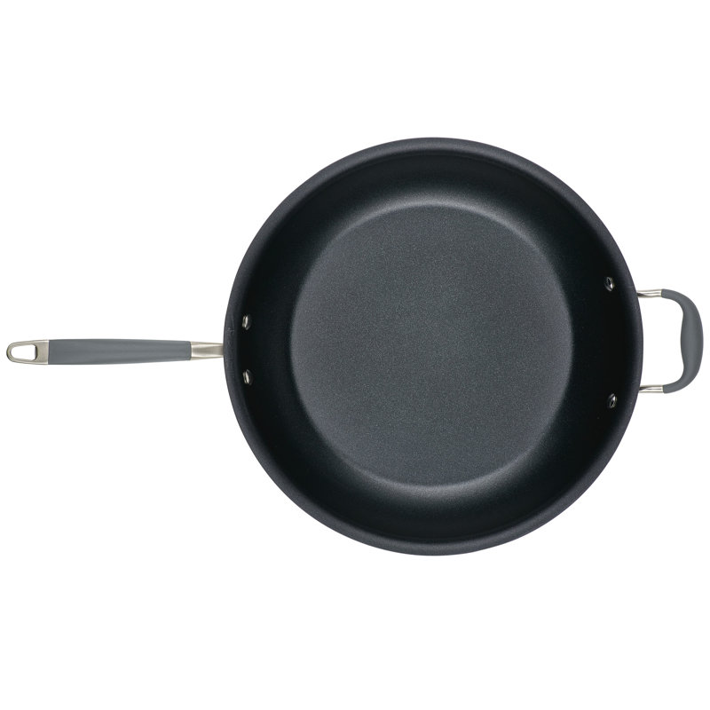 Anolon Advanced Home Hard Anodized Nonstick Frying Pan / Skillet with Helper Handle, 14.5 Inch, Gray