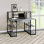 Bureau avec tablettes ouvertes et huche