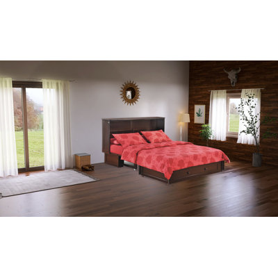 Grand lit escamotable avec rangement et ports de charge