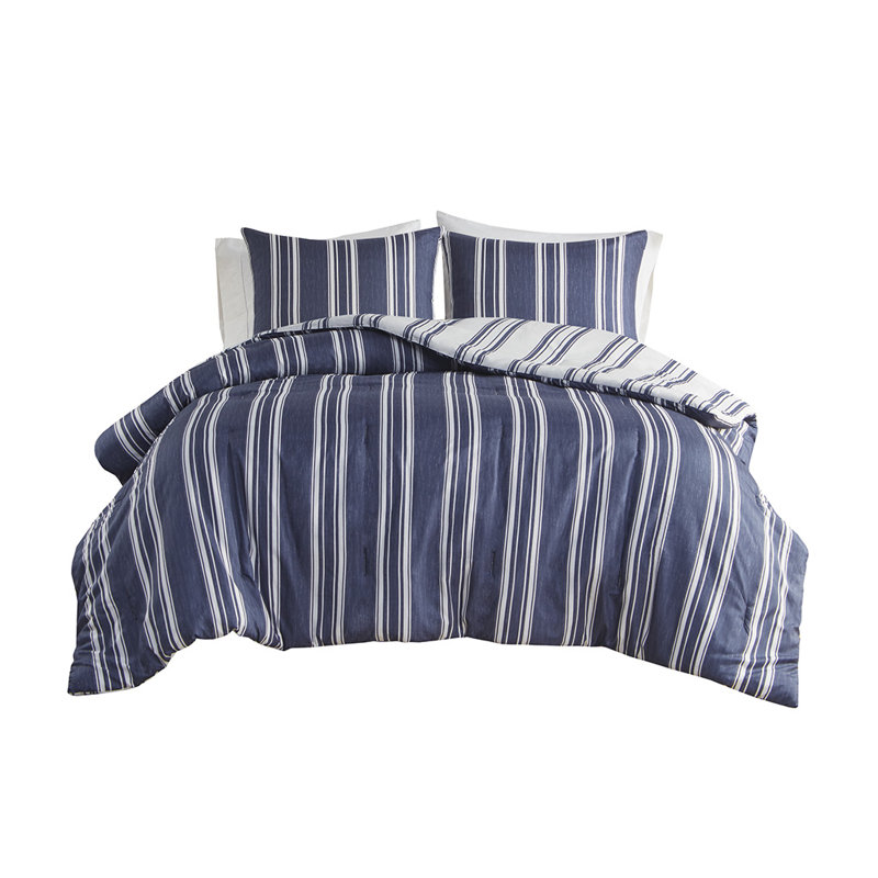Ensemble d'édredon , Édredon double / grand + 1 taie décorative stand, Bleu marine