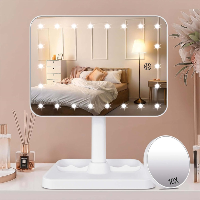 Demetrias Rectangle Floor Mirror, White