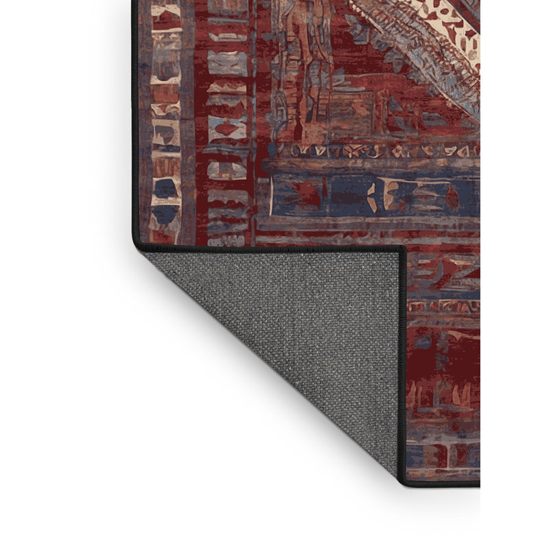Tapis noir soyeux et moelleux, Carré 6 pi