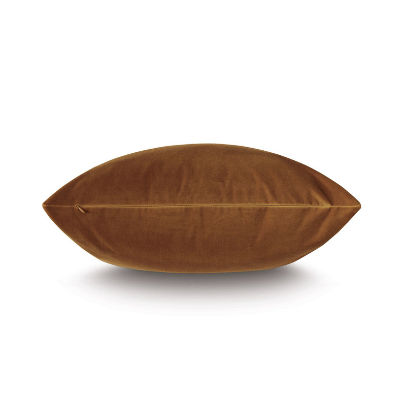 Uma Velvet Square Pillow Cover & Insert, 22"H x 22"W x 5"D, Gold