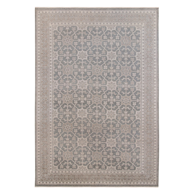 Tapis oriental gris noué à la main Westhampton, Rectangle 2 pi x 3 pi