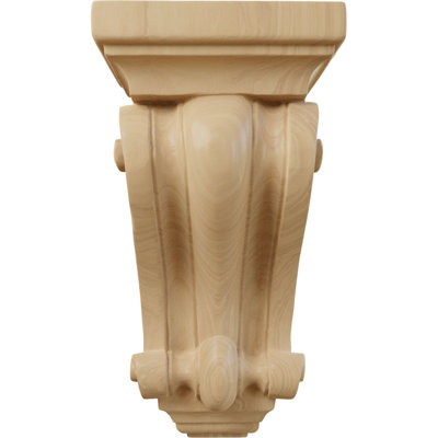 5"W x 3 1/4"D x 9 1/2"H Cole Pilaster Wood Corbel, Cherry (2-Pack)