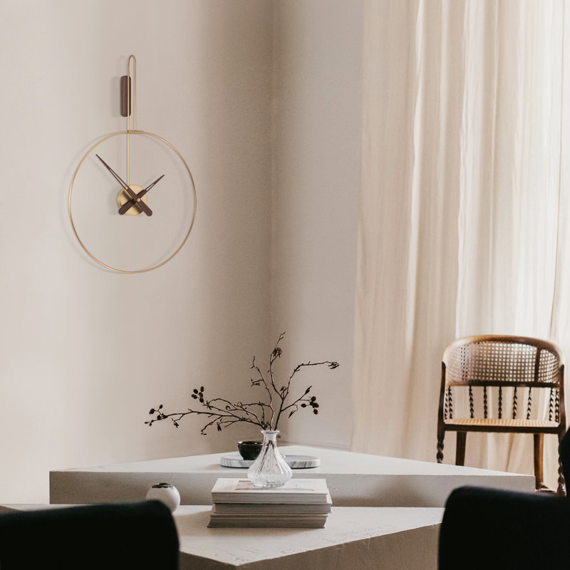 Metal Analog Wall Clock, Polished