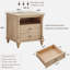  Table de chevet 24 po carrée en bois rustique avec station de charge et tablette ouverte-109008099