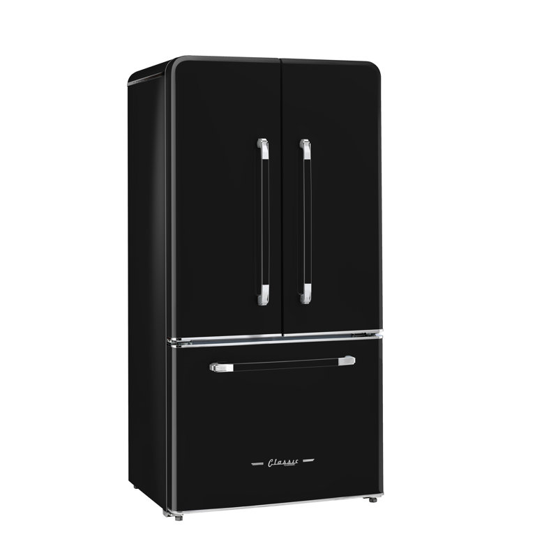 Unique Appliances Classic Retro 36" 21.4 Cubic Feet Energy Star French Door Refrigerator with Internal Ice Dispenser