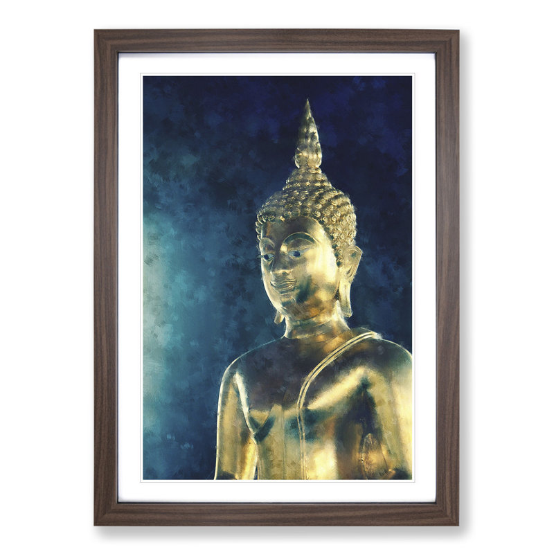 Buddha Statue Vol.6 - Picture Frame Painting, 36cm H x 27cm W x 2cm D, Walnut
