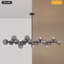 Lustre moderne noir Sputnik à 16 lumières de 138 cm (54,33 pouces), lustre linéaire en verre pour salle à manger-934775129