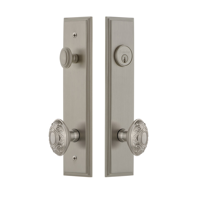 Ensemble d'entrée haut Carré, Nickel satiné, 2,375 po