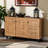 Alpine 3-Door Shoe Cabinet in Oak Brown Finish, 26.01'' H X 44.64'' W X 13.1'' D
