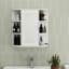 Armoire de salle de bain à miroir murale - 6 tablettes ouvertes, 3 réglables, peinture blanche avec un design moderne