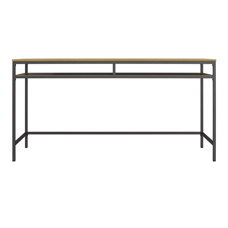 Lillegard Steel Writing Desk, Graphite Grey, Oak