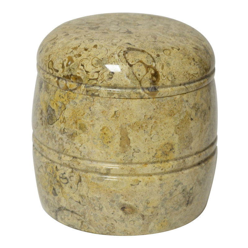 Pot de rangement en marbre Fossil