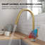  Robinet d'évier de cuisine extractible, robinet de cuisine à poignée simple avec base DEL-102806760