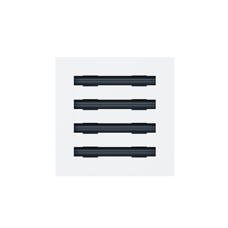 Grille de registre décorative pour mur et plafond en métal blanc mat, L 8 po x l 8 po