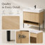 Ensemble de meuble-lavabo 36 po avec lavabo en résine, 2 portes à fermeture douce, ensemble de meuble-lavabo en bois massif multicouche finition chêne pour salle de bain, salle d'eau