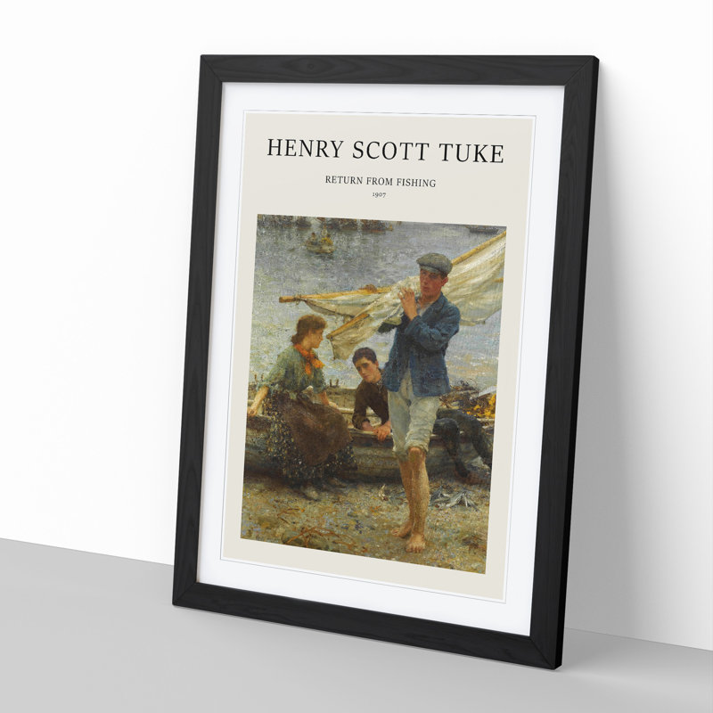 Returning by Henry Scott Tuke - Picture Frame Graphic Art, 36cm H x 27cm W x 2cm D