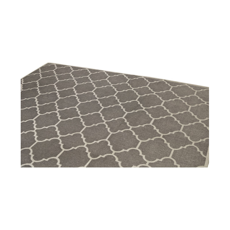 Tapis gris foncé noué à la main de haute qualité