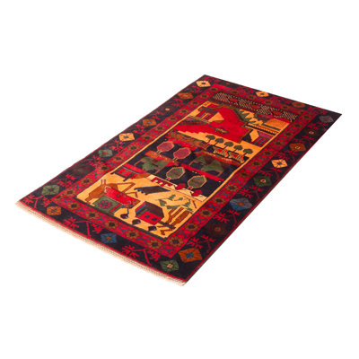 Tapis unique en laine brun clair noué à la main 3 pi 5 po x 6 pi 3 po Teimani