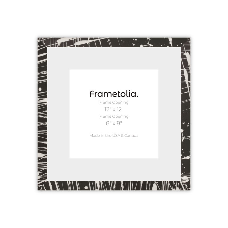 Cadre mural Frametolia Metro Fade Splash, 12 po x 12 po, 8 po x 8 po, Noir / blanc