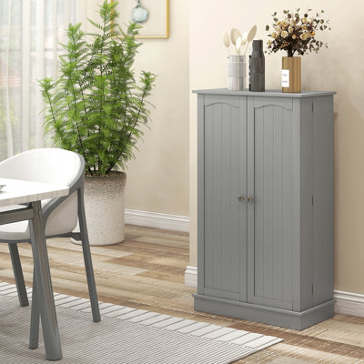 41" Cabinet Pantry, 12 Door Shelves, Double Doors, 5 Adjustable Paper Gray For Tidy Kitchen Pantry With Storage, Pasta Containers