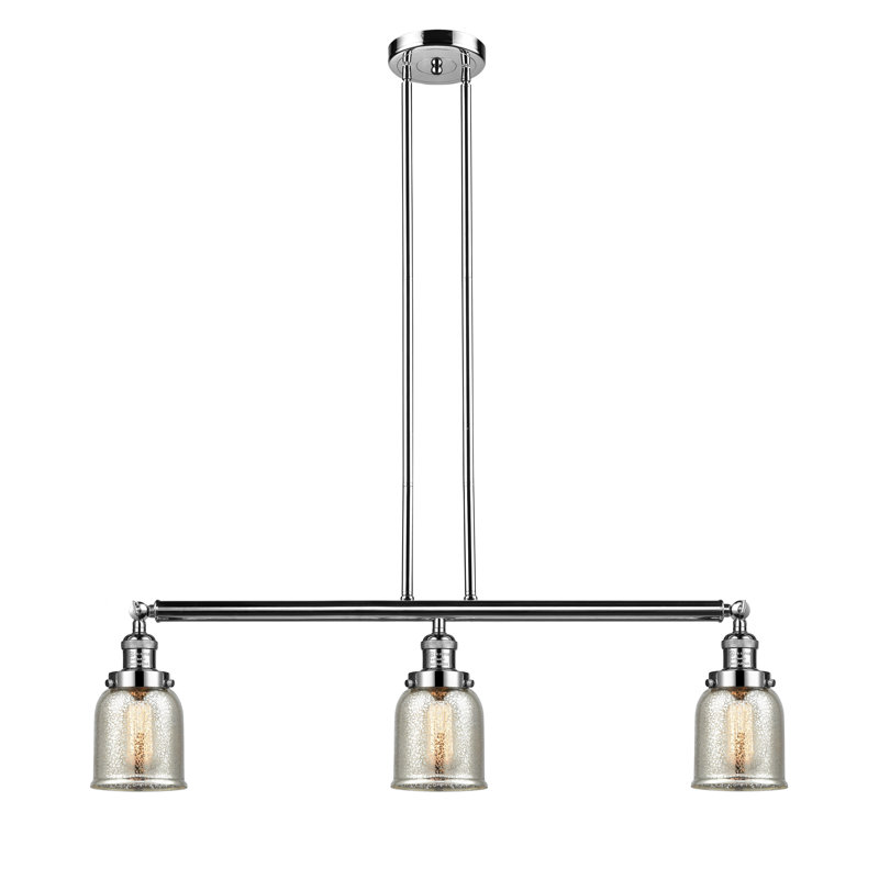 Tom 3 - Light Kitchen Island Pendant, Polished Nickel, No Bulb Included, Silver Mercury