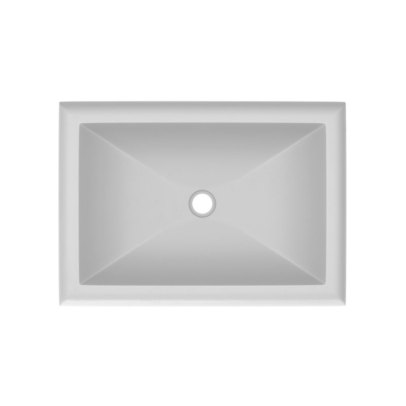 Montecito Handmade Rectangular Drop-in Bathroom Sink, Pearl