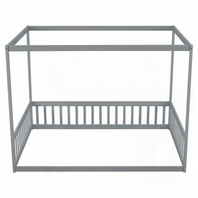 Wood Canopy Frame Floor Bed