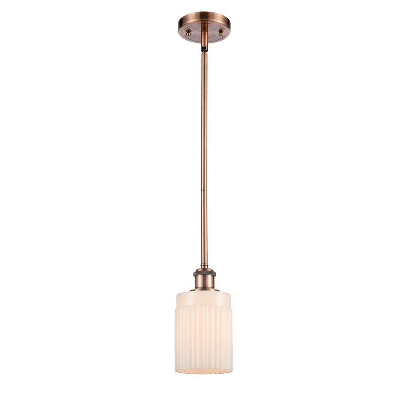 Luminaire suspendu simple à 1 lumière Kamena, Cuivre antique, Blanc mat, Ampoule non incluse