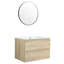 Meuble-lavabo en chêne 30 po avec lavabo en céramique et 2 tiroirs à fermeture en douceur - applique murale moderne 2-1571333335-1571333333
