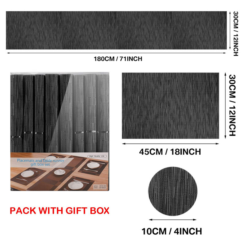 Rogozen Polyester Rectangle Placemat And Coaster Set