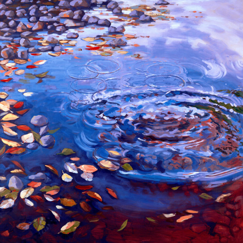 Ringed By Leaves Print by Waldron, Sarah, Walnut Floater Framed, 36'' H x 36'' W