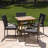 4 - Person Acacia Wicker Patio Dining Set with Square Table