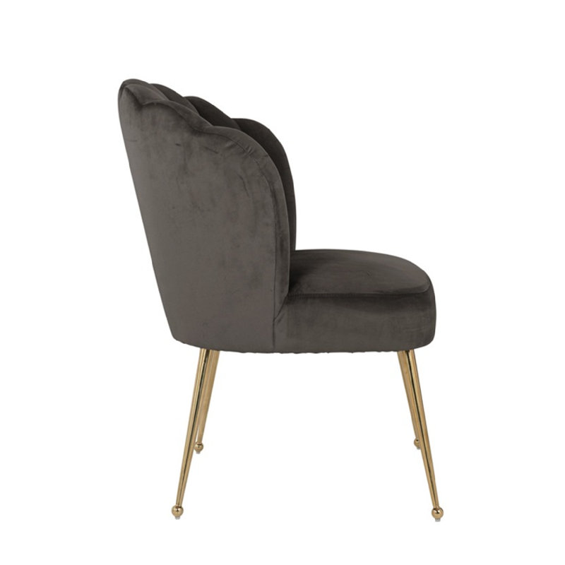 Pippa Upholstered Dining Chair, Khaki, Gold