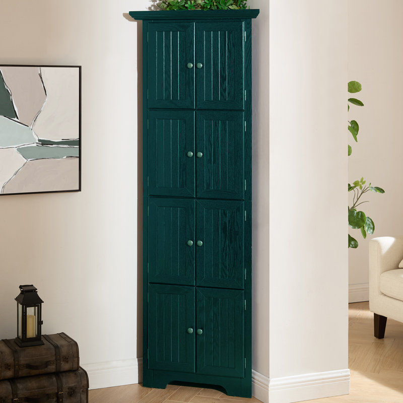 Armoire de rangement en coin 72 ", Vert