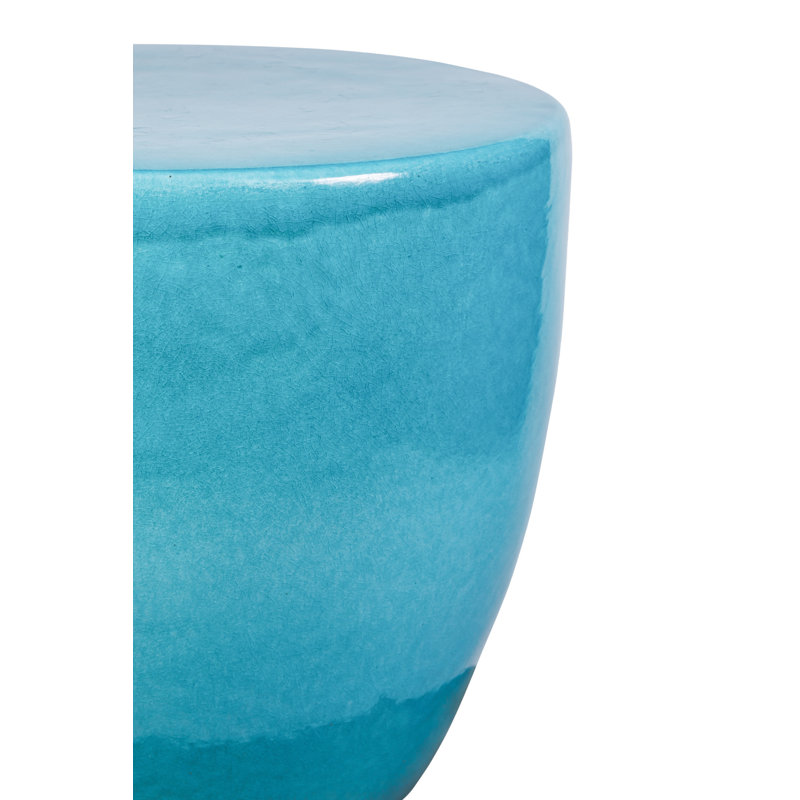 Bowness Outdoor Round Side Table, Aquamarine Gloss